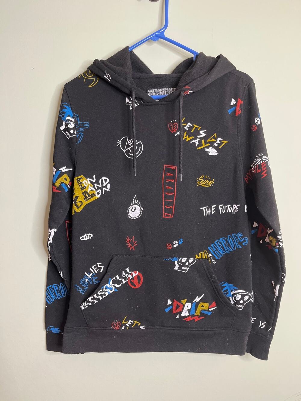 Brooklyn Cloth Mfg Co Men's Black Printed hoodie Small